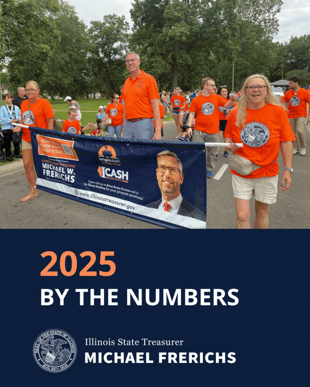 Gif of By the Numbers achievements in Treasurer Frerichs' Office during 2025